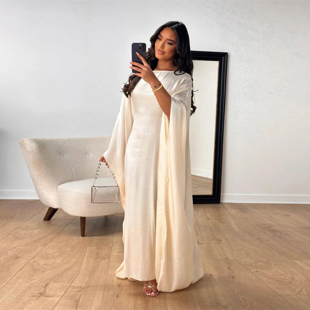 Radiant Satin Elegance Abaya Set™