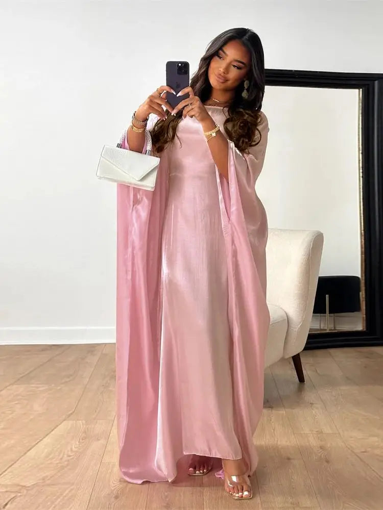 Radiant Satin Elegance Abaya Set™