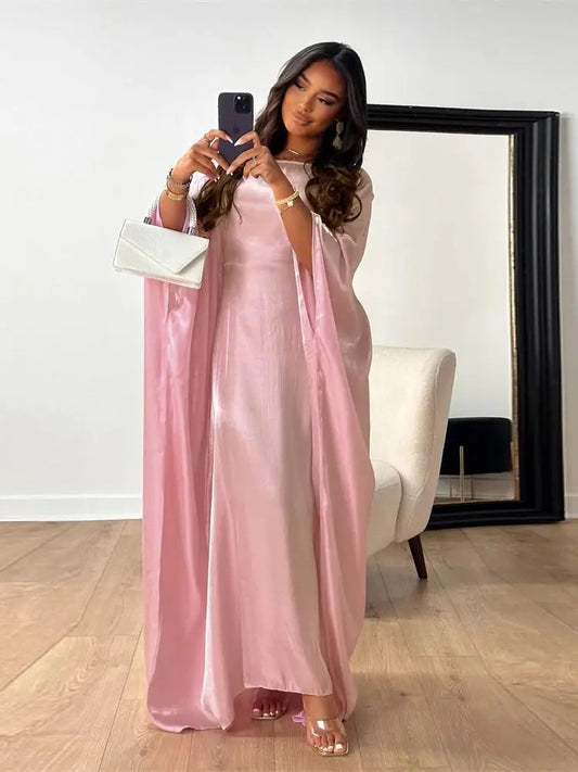 Radiant Satin Elegance Abaya Set™